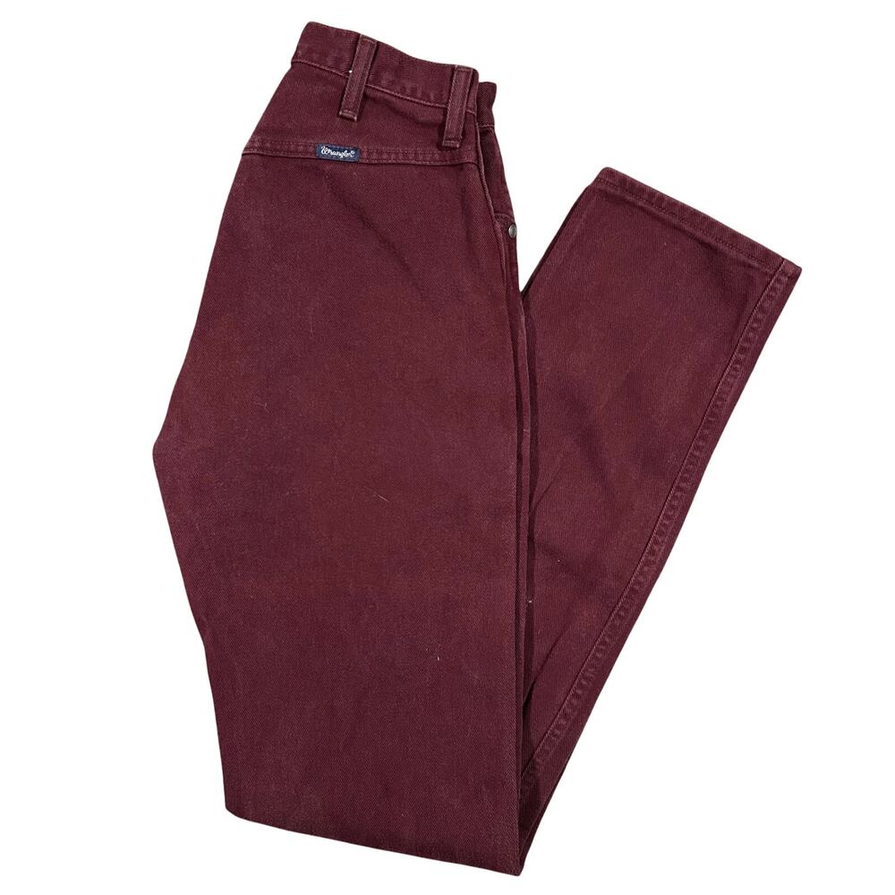 Vintage 90s Wrangler Bareback Jeans 27x36 Womens Western High Rise USA Maroon